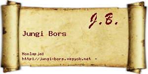 Jungi Bors névjegykártya